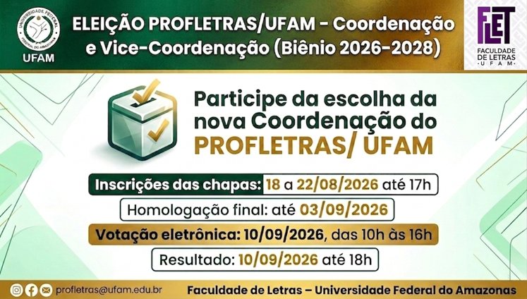 ELEIÇÃO PROFLETRAS/UFAM – Coordenação e Vice-Coordenação (Biênio 2026-2028)