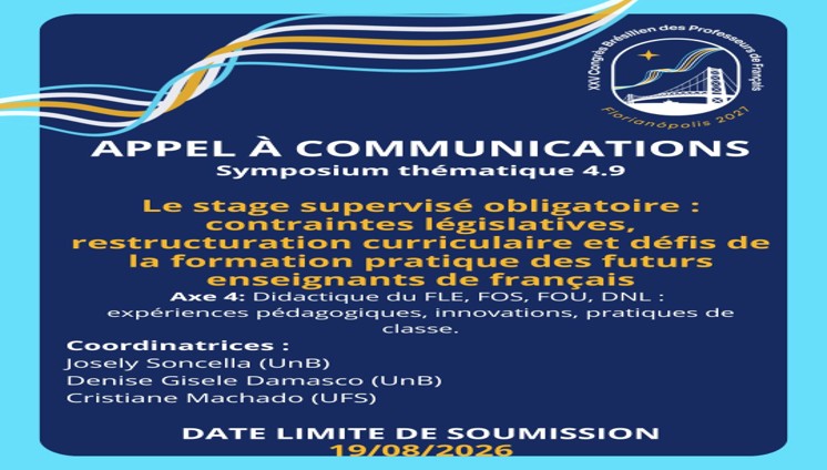 Simpósio sobre Estágio Supervisionado de Francês no CBPF 2027 - Florianópolis